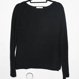 Everlane Black Cable Knit Sweater, Size S